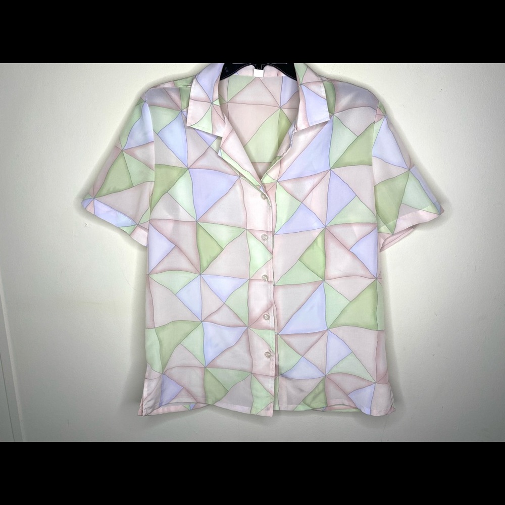 Women’s pastel prism button shirt